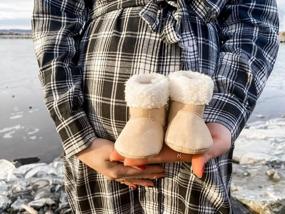 img 2 attached to Готовые к зиме: сохраняйте комфорт и тепло своего малыша с теплыми детскими вязаными ботиночками KIDSUN из флиса - нескользящие, остаются на ножке для новорожденных и грудных детей.