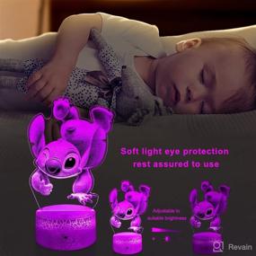 img 1 attached to 🧸 Stitch Gifts for Kids - Remote Control Night Light, Smart Touch, 7 Colors + 16 Colors Changing, Dimmable Stitch Toys as Bedside Lamp for Holiday Gifts