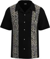 beretro men's bowling rockabilly leopard print shirt leopard & dice buttons logo