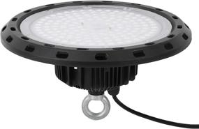 img 1 attached to High Bay LED Light 100W 5000K White With US Plug And 5 Ft Cable: Perfect LED Warehouse Light And Shop Fixture For Factory, Garage, And Gym - Q QINGCHEN UFO