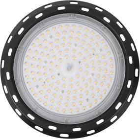 img 3 attached to High Bay LED Light 100W 5000K White With US Plug And 5 Ft Cable: Perfect LED Warehouse Light And Shop Fixture For Factory, Garage, And Gym - Q QINGCHEN UFO
