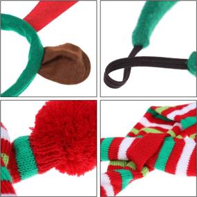 img 1 attached to 🎅 LOCOLO 4Pcs Dog Christmas Scarves and Reindeer Antlers Headband: Festive Holiday Sets for Dogs and Cats