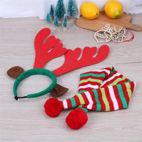 img 2 attached to 🎅 LOCOLO 4Pcs Dog Christmas Scarves and Reindeer Antlers Headband: Festive Holiday Sets for Dogs and Cats