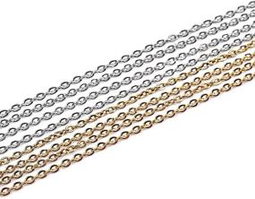 img 3 attached to 20 Pieces 10 Color Brass Necklace Chains With Lobster Clasps For DIY Jewelry Making - YAKAMOZ, 21” Long