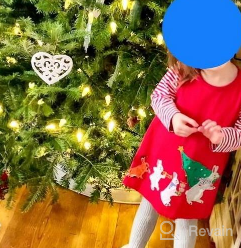 img 1 attached to 🦌 Festive Flair: Hongshilian Cartoon Reindeer Christmas Dresses for Girls review by Brenda Wang