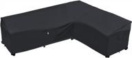 waterproof 600d patio furniture cover - heavy duty outdoor sectional sofa cover for l-shaped-right facing couch, 104" x 83", ideal for lawn and patio use, in midnight black logo