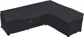 img 4 attached to Waterproof 600D Patio Furniture Cover - Heavy Duty Outdoor Sectional Sofa Cover For L-Shaped-Right Facing Couch, 104" X 83", Ideal For Lawn And Patio Use, In Midnight Black