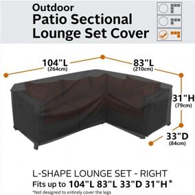 img 2 attached to Водонепроницаемый чехол для мебели для патио 600D - сверхпрочный секционный чехол для дивана на открытом воздухе для L-образного дивана, обращенного вправо, 104 "X 83", идеально подходит для использования на лужайке и патио, в полуночном черном цвете