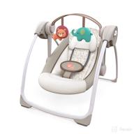 👶 ingenuity soothe 'n delight: compact portable baby swing with music & 6-speed bar - easy travel & cozy kingdom design logo
