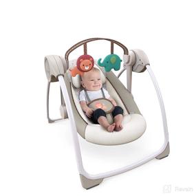 img 3 attached to 👶 Ingenuity Soothe 'n Delight: Compact Portable Baby Swing with Music & 6-Speed Bar - Easy Travel & Cozy Kingdom Design