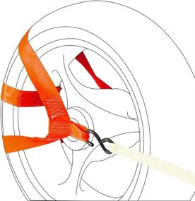 img 3 attached to 🍊 Orange Universal Motorcycle Rear Wheel Transport Tie Down Strap