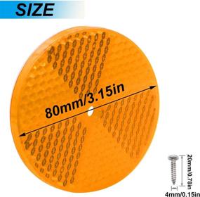 img 3 attached to 🔍 Highly Reflective Yellow Round Reflector with Center Mounting Hole | Pack of 10 | Stainless Steel Screw Included | Ideal for Roads, Mailboxes, Tunnels, Cars | D-020-Y