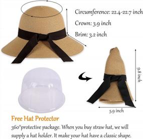 img 2 attached to Packable Large Brim Straw Sun Hat For Women With UV Protection - Ideal Women'S Sun Hat For Outdoor Activities