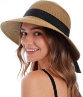 packable large brim straw sun hat for women with uv protection - ideal women's sun hat for outdoor activities 标志