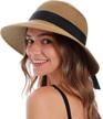 packable large brim straw sun hat for women with uv protection - ideal women's sun hat for outdoor activities logo