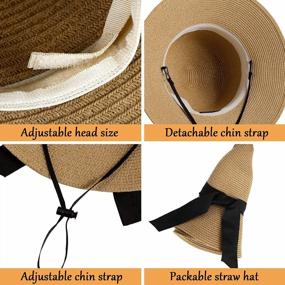 img 1 attached to Packable Large Brim Straw Sun Hat For Women With UV Protection - Ideal Women'S Sun Hat For Outdoor Activities