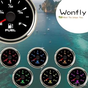 img 2 attached to 📊 Enhanced Wonfly 2" Marine Fuel Gauge: 8 Color Backlight, 5 Signals, Adjustable 0-190ohm, 0-180ohm for Motocycle Car Truck Vehicle