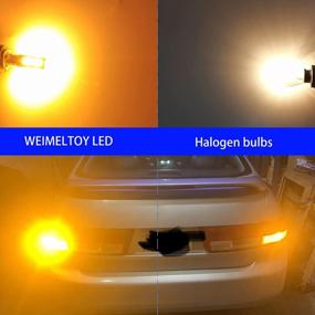 img 3 attached to WEIMELTOY 1156 Led Turn Signal Light Amber Yellow,Can Bus Error Free 7506 1156A 1003 1141 P21W Blinker Light, High Power 22W 54SMD 3030 Chips, Alumnimum Body, Built In Resistor Anti Hyper Flash, 2Pcs