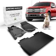 hea ford f150 compatible truck floor mats super crew cab 15 - 22 black - premium all-weather front rear liners - waterproof & heavy duty - no logo - interior accessories логотип