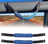 cartaoo ford bronco roll bar grab handles, premium paracord grips fit 2021 2022 ford bronco accessories, interior accessories (blue 2pcs) logo