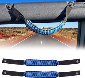 img 4 attached to Cartaoo Ford Bronco Roll Bar Grab Handles, Premium Paracord Grips Fit 2021 2022 Ford Bronco Accessories, Interior Accessories (Blue 2Pcs)