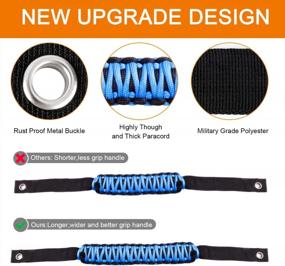 img 3 attached to Cartaoo Ford Bronco Roll Bar Grab Handles, Premium Paracord Grips Fit 2021 2022 Ford Bronco Accessories, Interior Accessories (Blue 2Pcs)