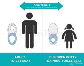 img 1 attached to 🚽 PlumBoss E2000 Elongated Toilet Seat: Potty Training Made Easy with Magnetic Kids Seat - Fits Adults and Children - Off White