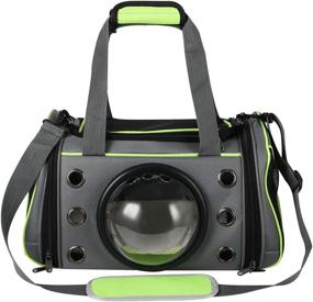 img 4 attached to 🐾 Soft-Sided Pet Airline Approved Carrier Bag - Dog & Cat Carrier - Foldable for Small to Medium Dogs and Cats - Travel Comfortable - Large Green Designer Cat Carrier for Car