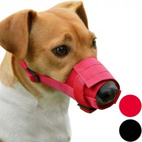 img 2 attached to Adjustable Soft Nylon Dog Muzzles - 2 Piece Set, Breathable Mouth Guard Cover For Small, Medium, And Large Dogs. Anti-Chewing, Anti-Barking, And Anti-Biting. Colors: Black And Red. Size: Small.
