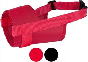 img 3 attached to Adjustable Soft Nylon Dog Muzzles - 2 Piece Set, Breathable Mouth Guard Cover For Small, Medium, And Large Dogs. Anti-Chewing, Anti-Barking, And Anti-Biting. Colors: Black And Red. Size: Small.