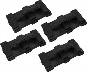 img 4 attached to Cartaoo Roll Bar Grab Handles For Jeep Wrangler Accessories,Interior Jeep Accessories,Premium Paracord Grips For Roll Bar Straps Handles Fit YJ TJ JK JL & Gladiator JT 1987-2021 (Black 4Pcs)