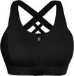high impact support wireless front-zip sports bra for women - ideal for post-surgery, yoga, gym, and active athletics by inibud logo