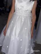 img 1 attached to White Cap Sleeved First Holy Communion Dress for Flower Girls - Big Girls review by Veronica Cox