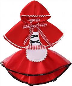 img 3 attached to Костюм Красной Шапочки, платье-пачка с плащом-накидкой, наряд в стиле сказки на Хэллоуин для маленьких девочек от HIHCBF