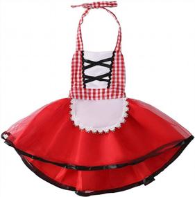 img 2 attached to Костюм Красной Шапочки, платье-пачка с плащом-накидкой, наряд в стиле сказки на Хэллоуин для маленьких девочек от HIHCBF