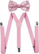 adjustable men's bow tie and y shape suspender set in solid colors with elastic - perfect for formal events logo