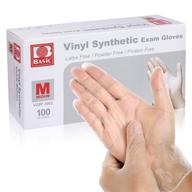 clear powder free vinyl gloves - medium size | 100 count | latex free pvc disposable gloves for food preparation, food handling, medical exam, and household cleaning logo