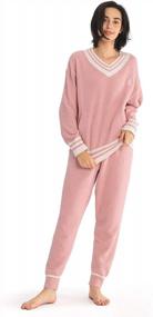 img 4 attached to Women'S Fleece Pajamas Set: Soft, Warm & Cozy Sleepwear In 3 Styles!