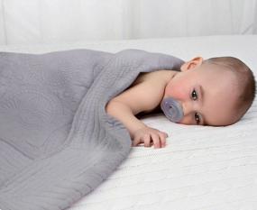 img 3 attached to Verabella Newborn Quilt Baby Soft Blanket Reversible Crib Quit Blanket, Grey