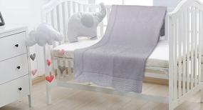 img 2 attached to Verabella Newborn Quilt Baby Soft Blanket Reversible Crib Quit Blanket, Grey