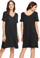 wiwi nightgowns for women short sleeve sleepwear soft bamboo pajamas sleep shirt plus size loungewear s-4x логотип