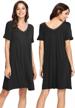 wiwi nightgowns for women short sleeve sleepwear soft bamboo pajamas sleep shirt plus size loungewear s-4x logo