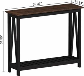 img 3 attached to Стильный и функциональный консольный столик ChooChoo для прихожей, гостиной и прихожей в классическом черном цвете
