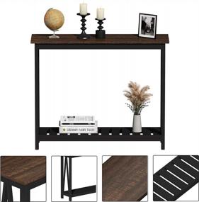 img 1 attached to Стильный и функциональный консольный столик ChooChoo для прихожей, гостиной и прихожей в классическом черном цвете