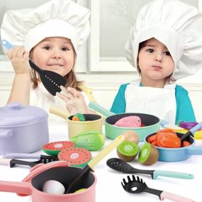 img 2 attached to Get Your Little Chef Ready To Cook With GILOBABY Kitchen Playset – Perfect Birthday Gift For Kids Age 2-5!