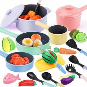 img 4 attached to Get Your Little Chef Ready To Cook With GILOBABY Kitchen Playset – Perfect Birthday Gift For Kids Age 2-5!