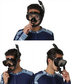 img 3 attached to Explore The Ocean With Reef Tourer'S Adult Single-Window Mask, Snorkel And Fin Traveling Set