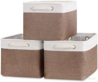 bidtakay baskets: 3-pack decorative fabric storage bins – organize your nursery, closet, or bathroom логотип