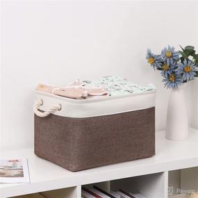 img 1 attached to Bidtakay Baskets: 3-Pack Decorative Fabric Storage Bins – Organize Your Nursery, Closet, or Bathroom