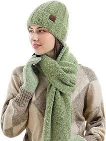 img 3 attached to Gloves Scarf Winter Beanie Touchscreen Women's Accessories : Scarves & Wraps